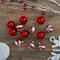 12ct. Red & Silver 2-Finish Swirl Glass Christmas Ball Ornaments